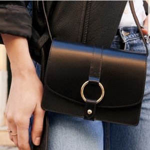 & other stories gold ring leather crossbody bag